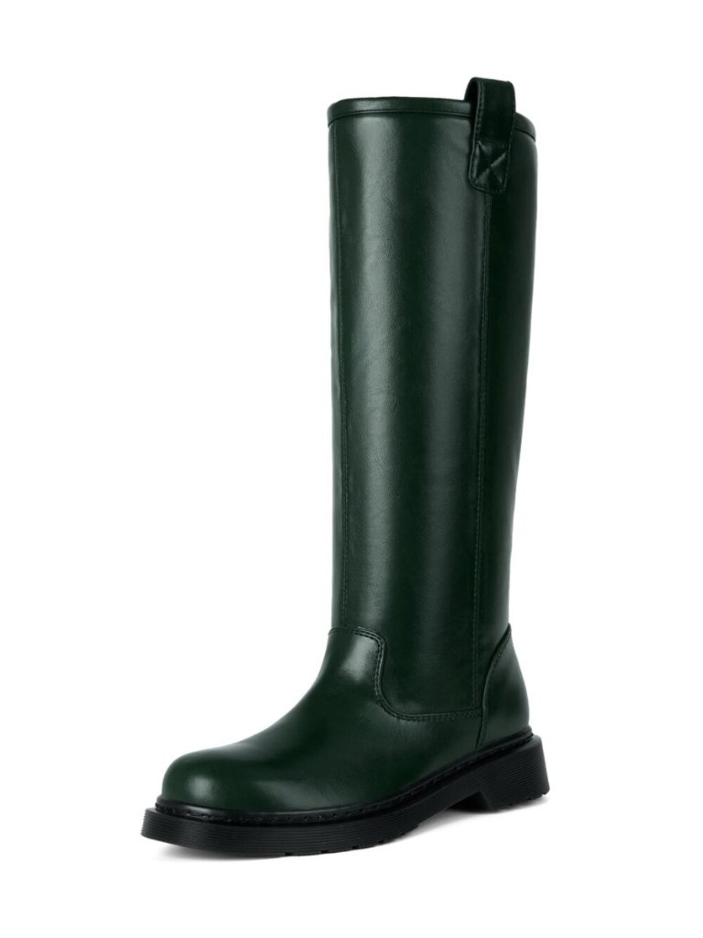 Knee High Boots for Women Retro Round Toe Low Heel Boots